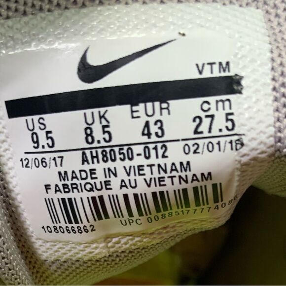 Nike Air Max 270 Men’s Gray Volt Orange Fluorescent Yellow Sneakers Size 9.5 - Picture 10 of 10